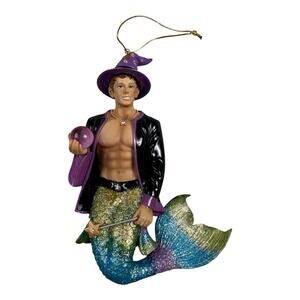 December Diamonds Wiz Merman Ornament 2015 Fantasy Bling Glitter Wizard 55-90858